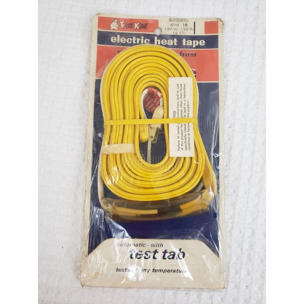 (F5) VTG FROST KING Electric Heat Tape Test Tab ATH 18 @ 126W. 120W 18 FT. RARE